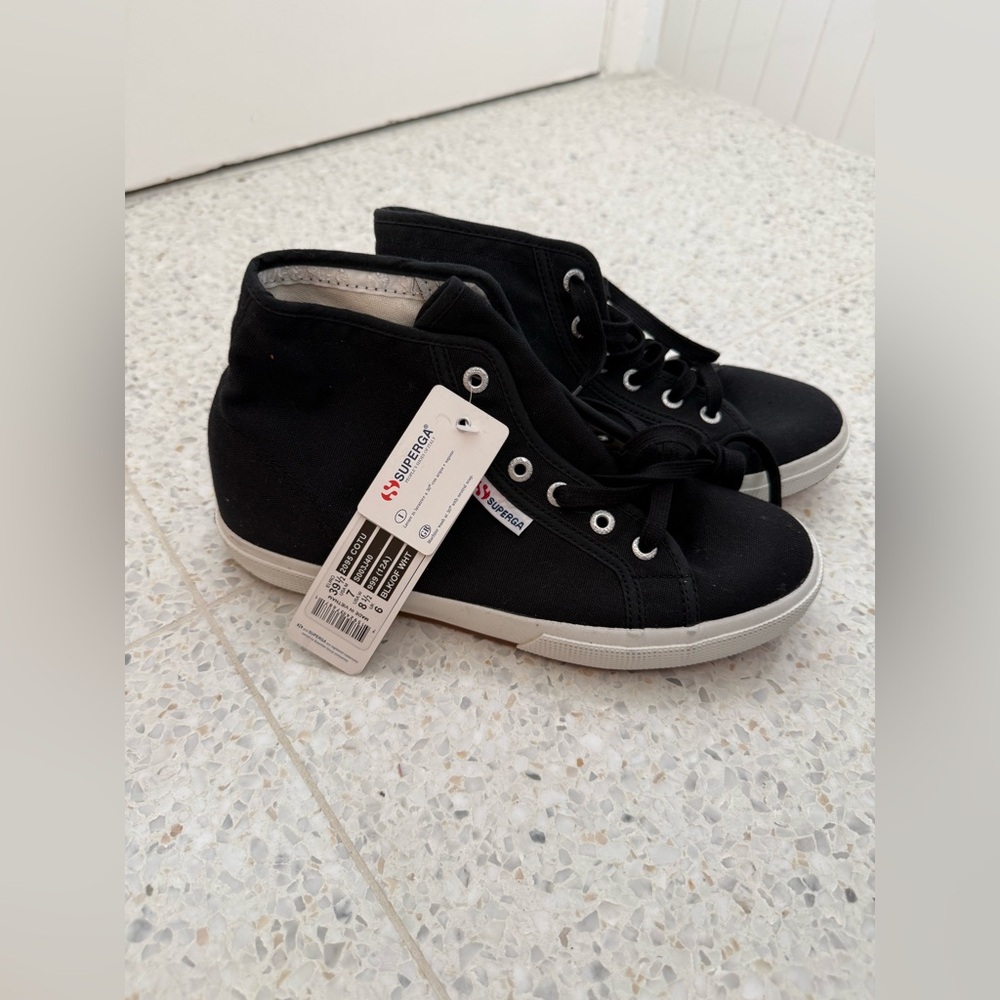 NWT Superga Black Canvas Sneakers Size US 8.5